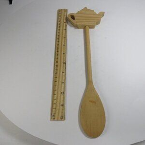 Tea Pot Wooden Spoon 1980s unfinished craft